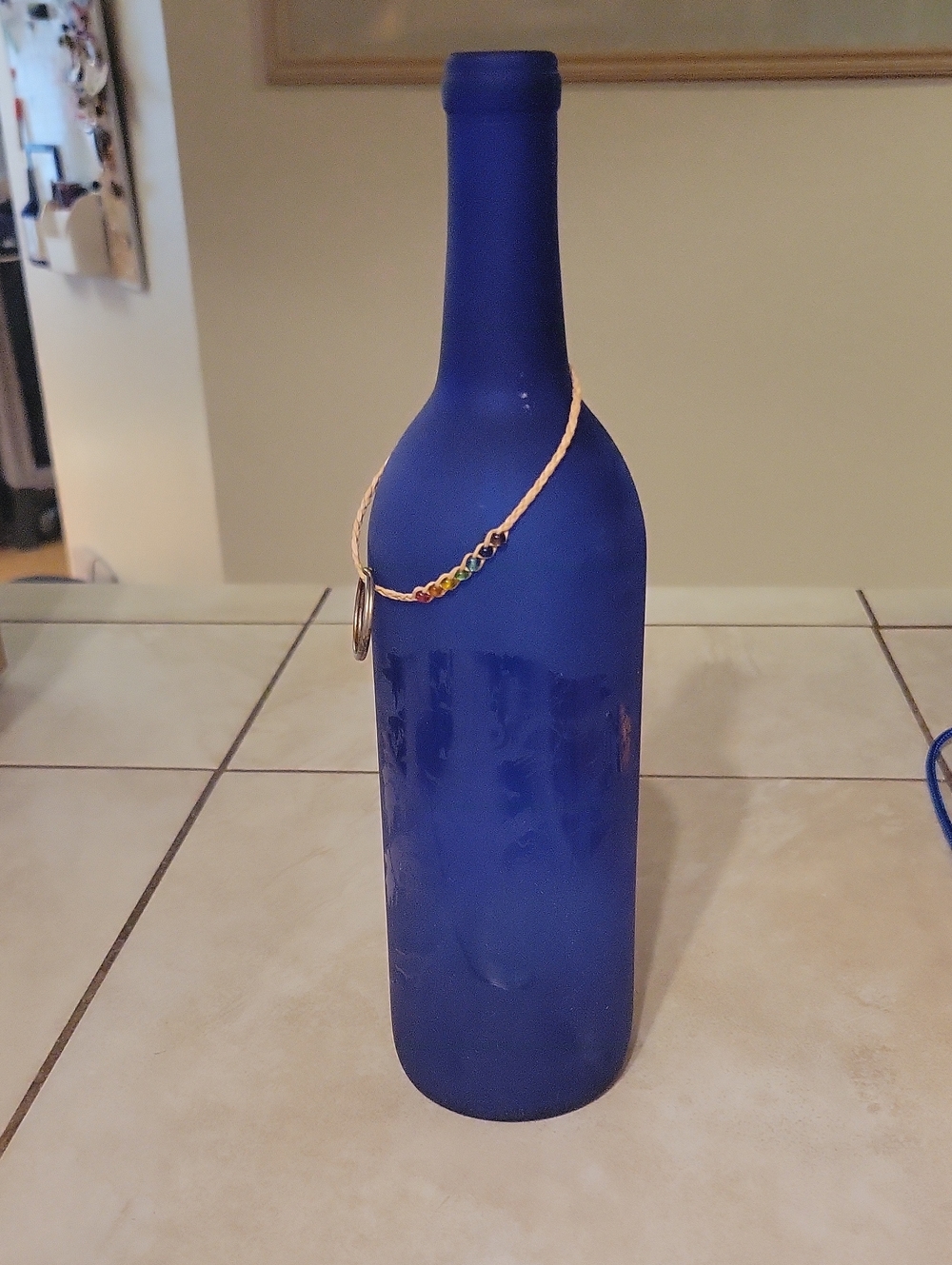 Vobalt Blue Frosted Tree Of Life Design Smokimg Bottle Incense Burber